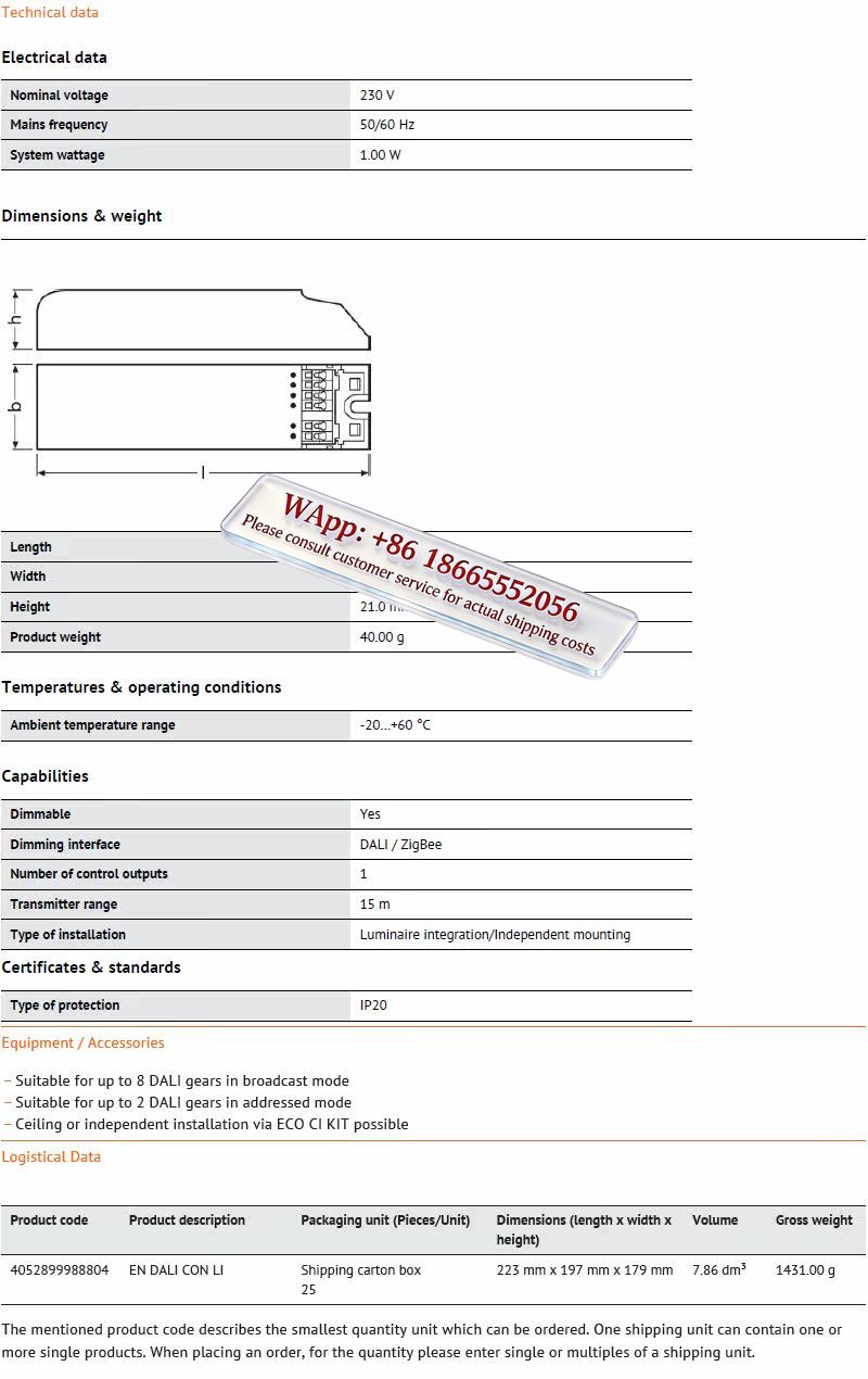 FOR OSR AM ZIGBEE DALI CON LI  - Outdoor Lighting Zigbee review and price