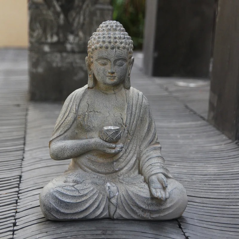 Resin Buddha Statue Sculpture  - Outdoor Zen Lighting review and price