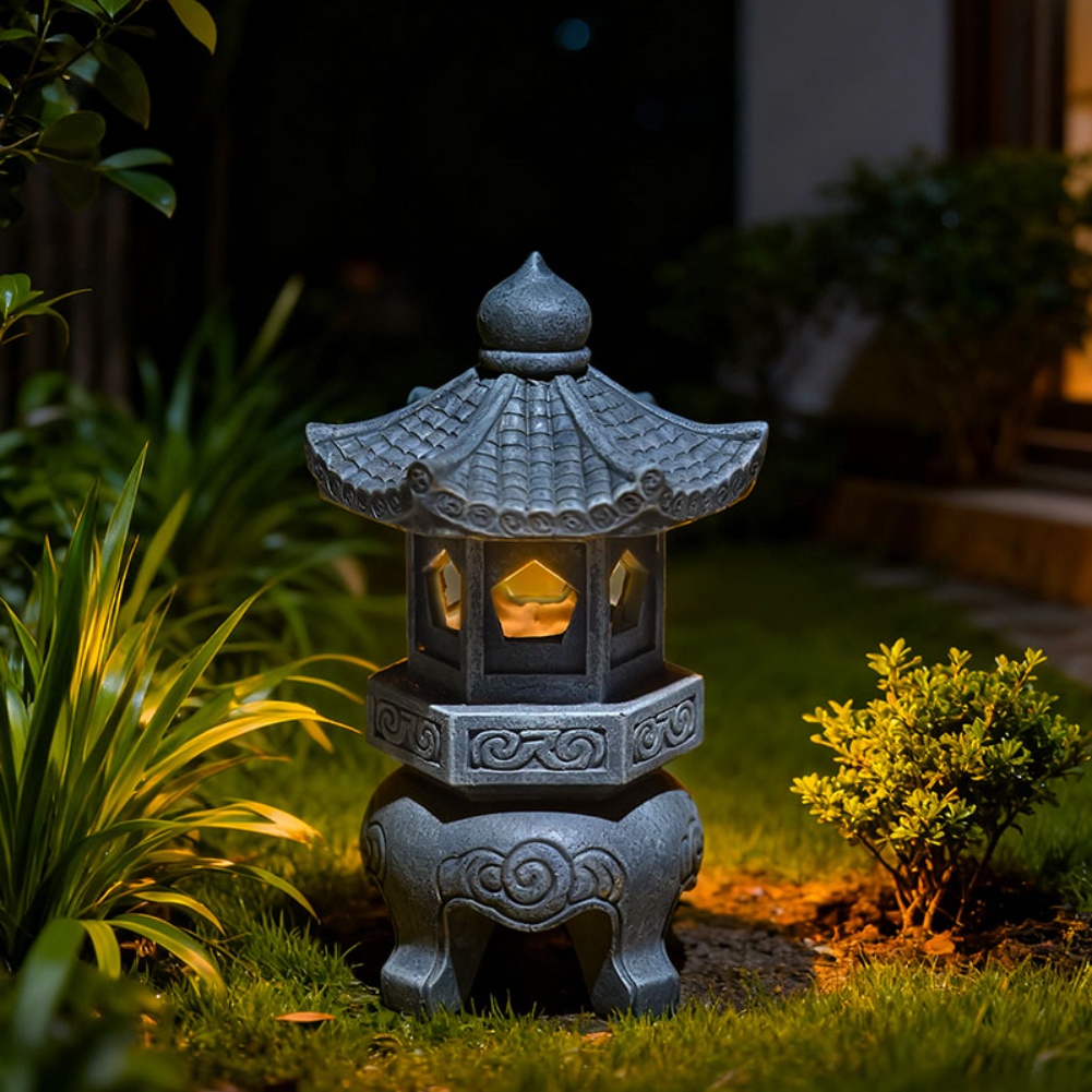 Zen Solar Pagoda Lantern with  - Outdoor Zen Lighting review and price