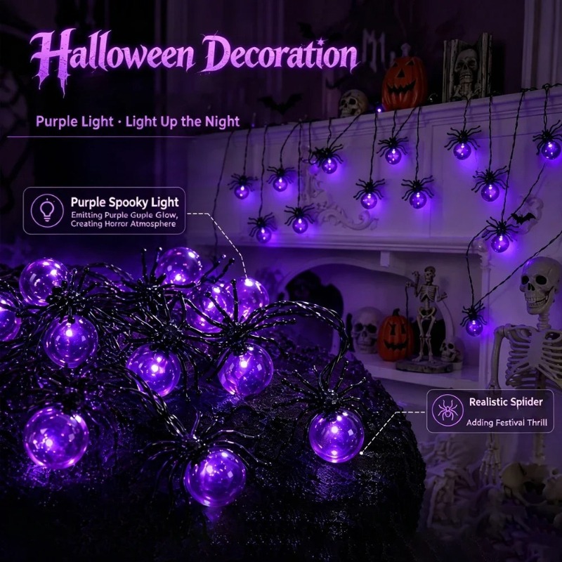 Battery Powered Spider LED Str - Outdoor Lighting And Decor review and price