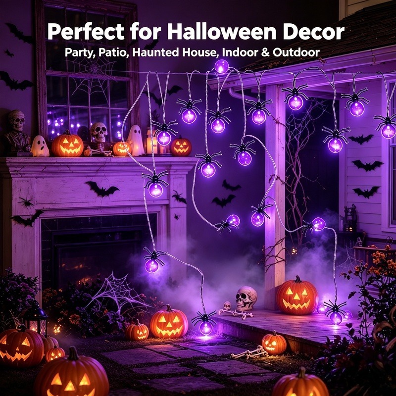 Battery Powered Spider LED Str - Outdoor Lighting And Decor review and price