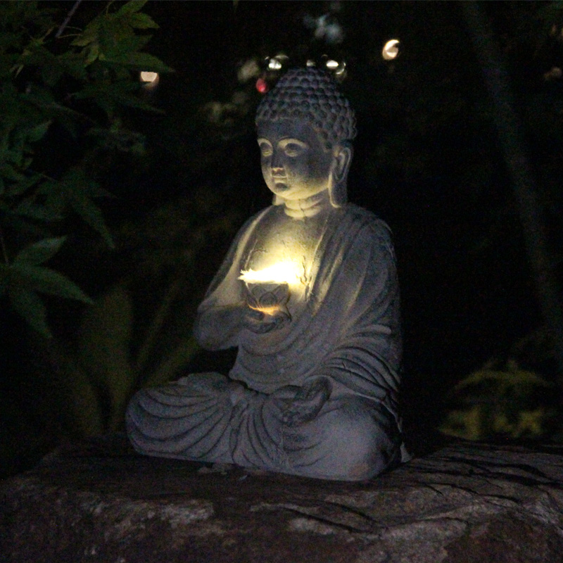 Resin Solar Buddha Statue Scul - Outdoor Zen Lighting review and price