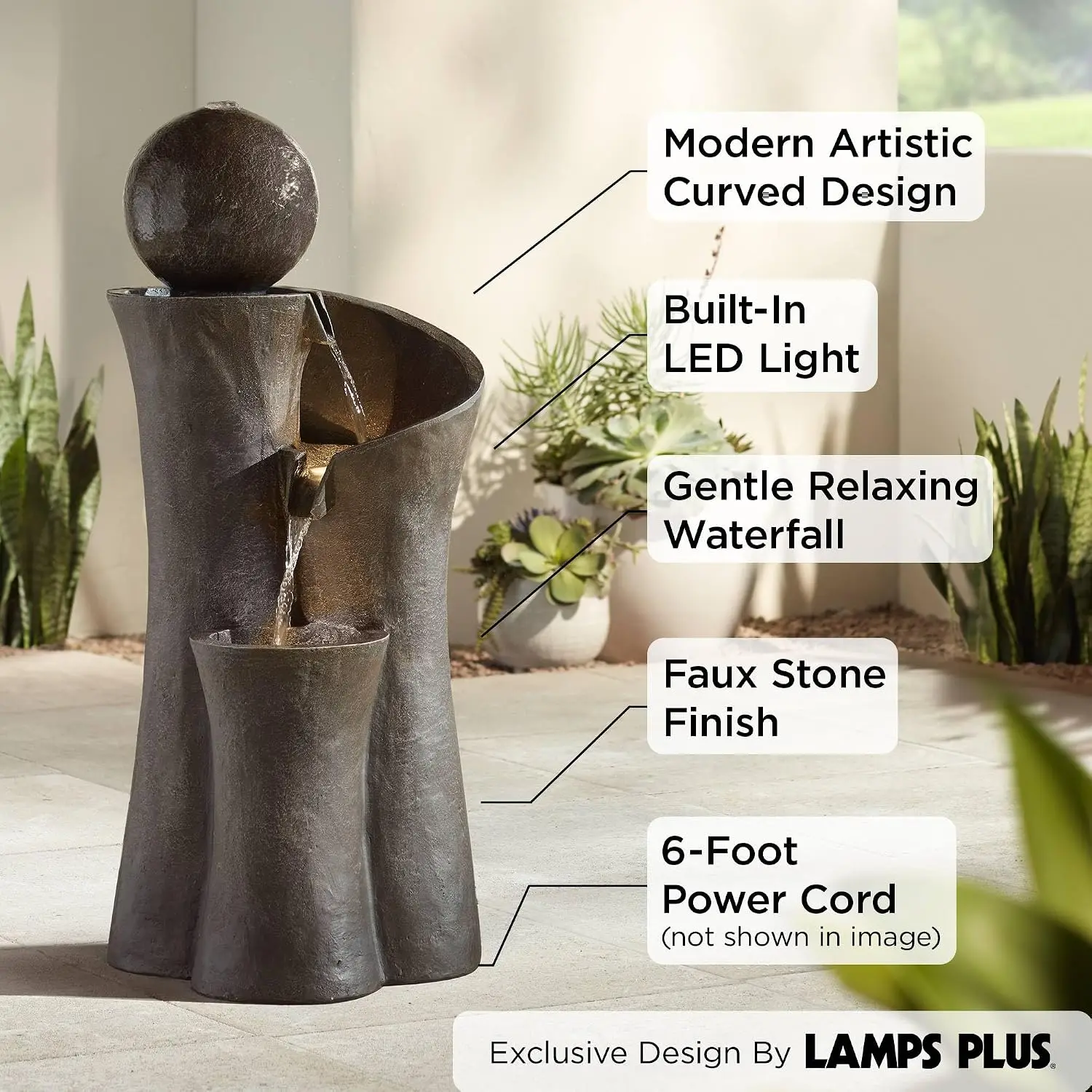 Modern Sphere Curve Cascading  - Outdoor Zen Lighting review and price