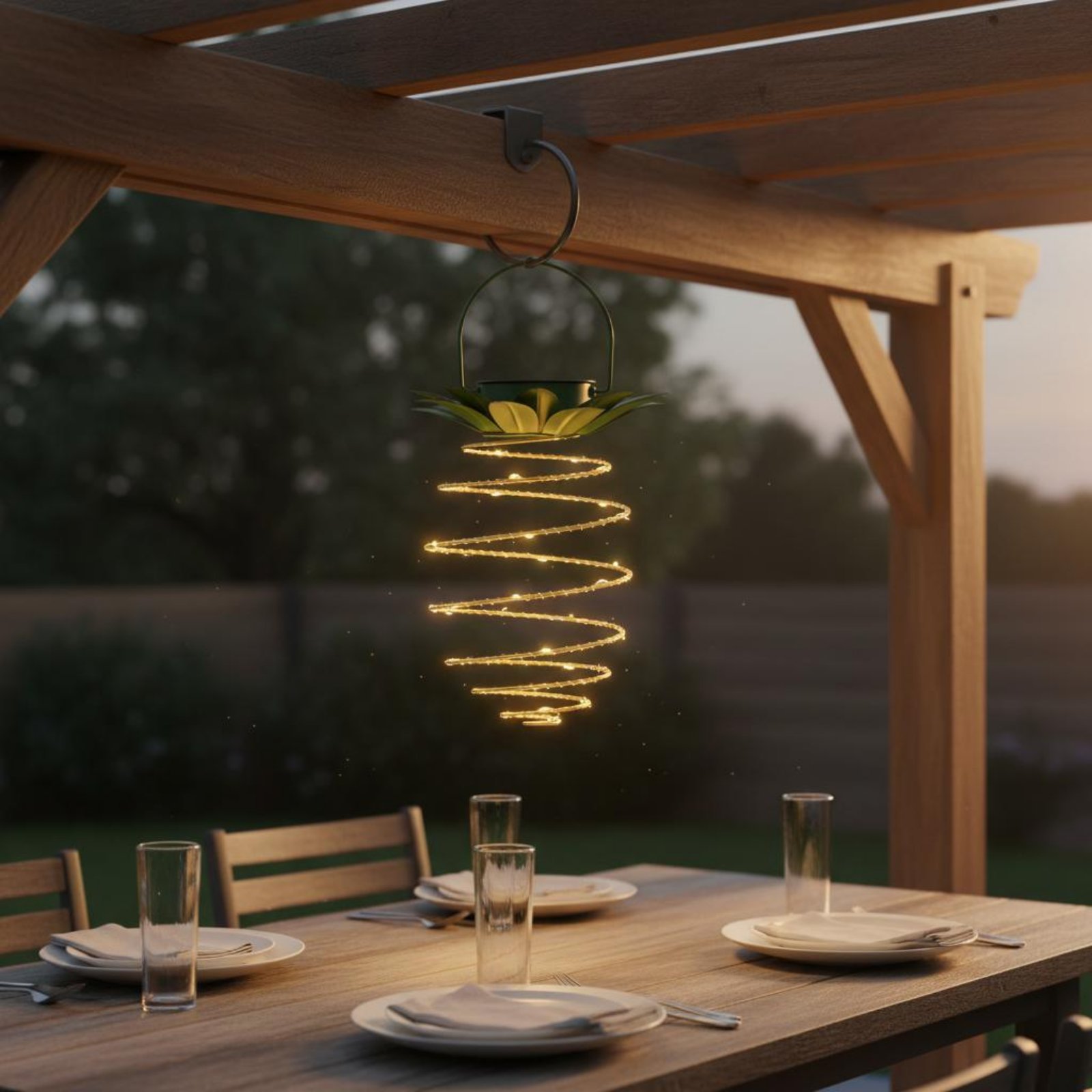 2 Pieces Solar Pineapple Lamp  - Outdoor Lighting And Decor review and price