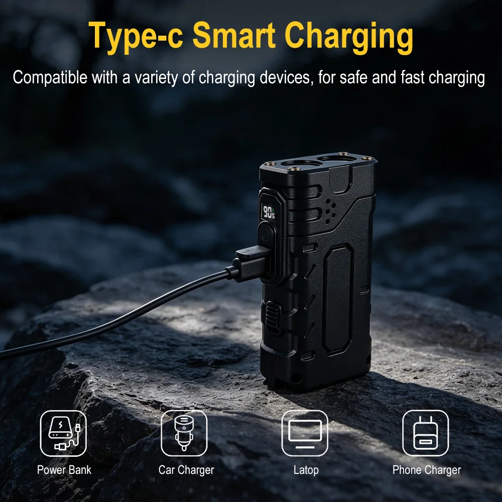 BORUIiT Hand Crank EDC LED Fla - Outdoor Lighting Quality review and price