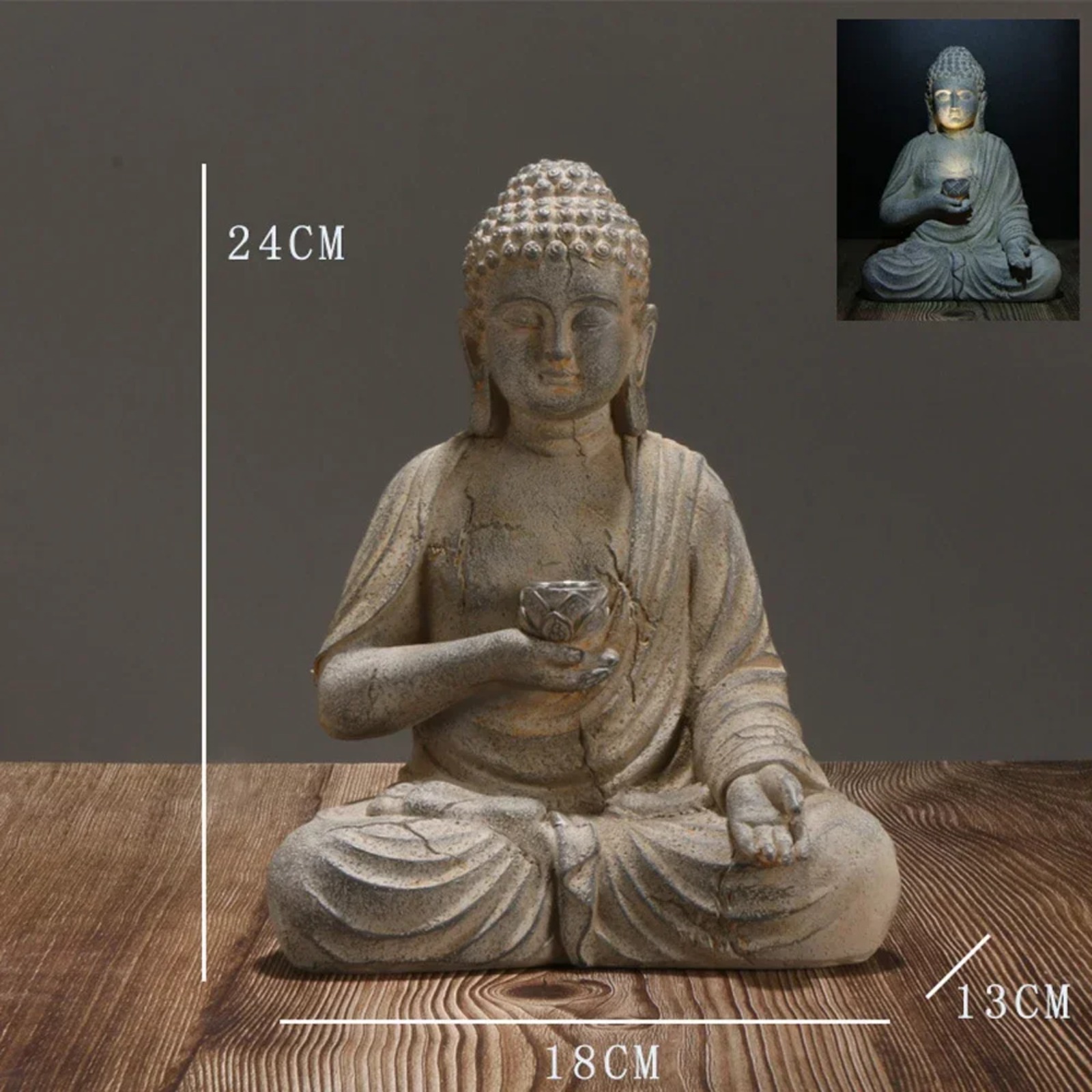 Solar Garden Statue Buddha Res - Outdoor Zen Lighting review and price