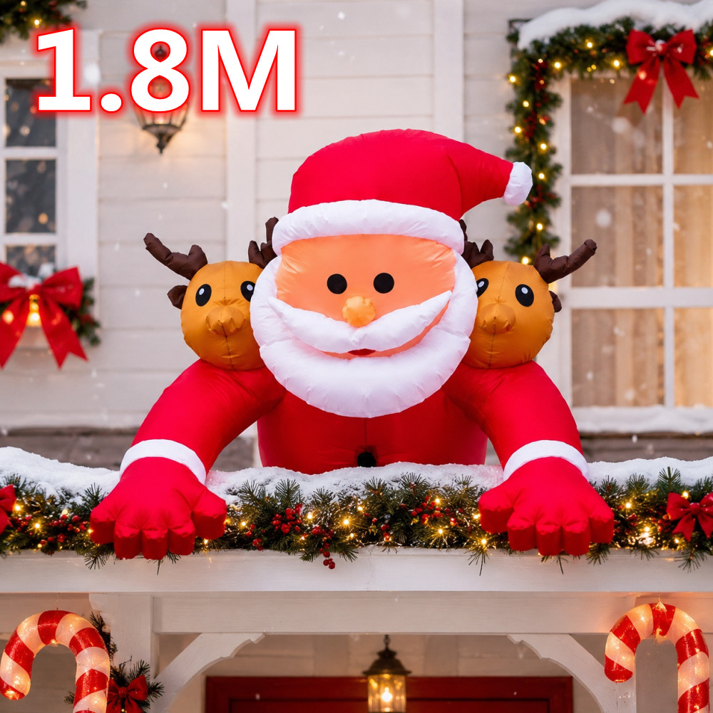 1.8M Christmas Inflatable Sant - Xmas Outdoor Lighting Decorations review and price