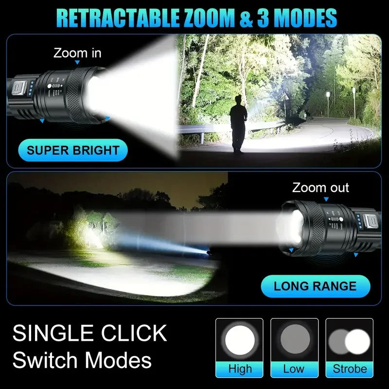 Tactical LED Flashlight 2000LM - Outdoor Lighting Quality review and price