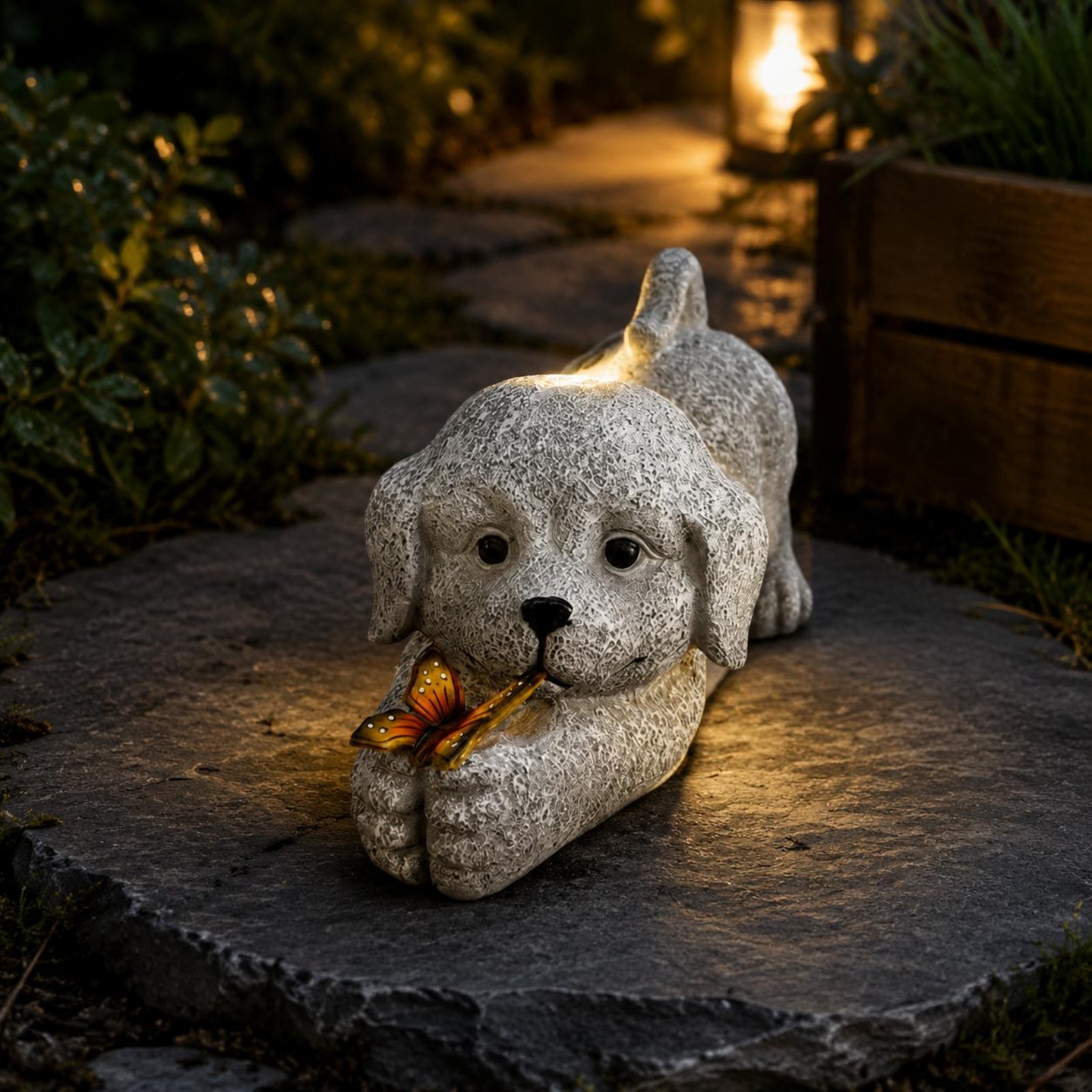 Solar Dog Statue Resin Craft S - Outdoor Lighting Wire review and price
