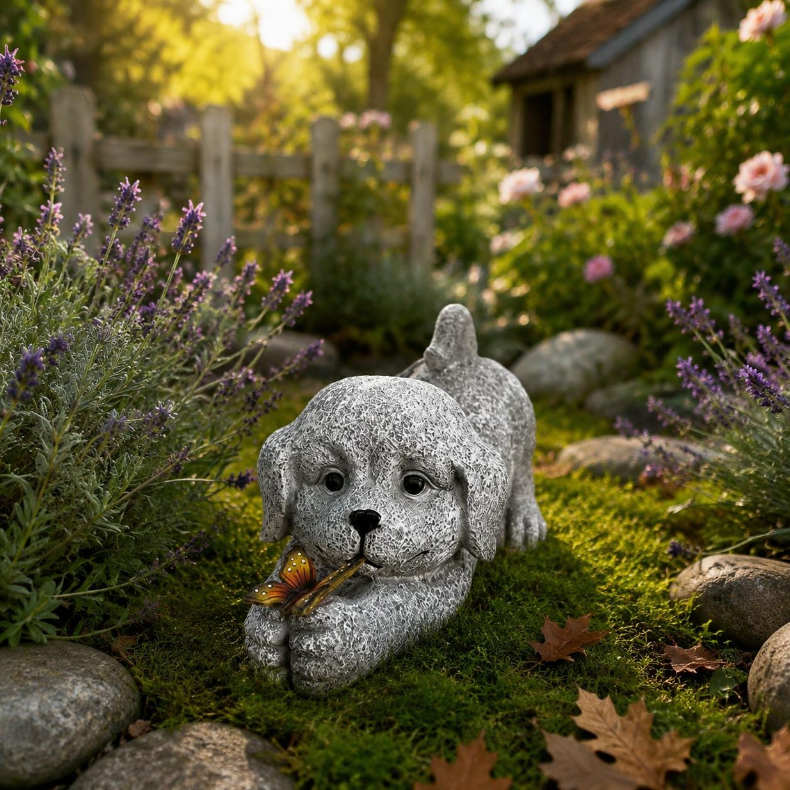 Solar Dog Statue Resin Craft S - Outdoor Lighting Wire review and price