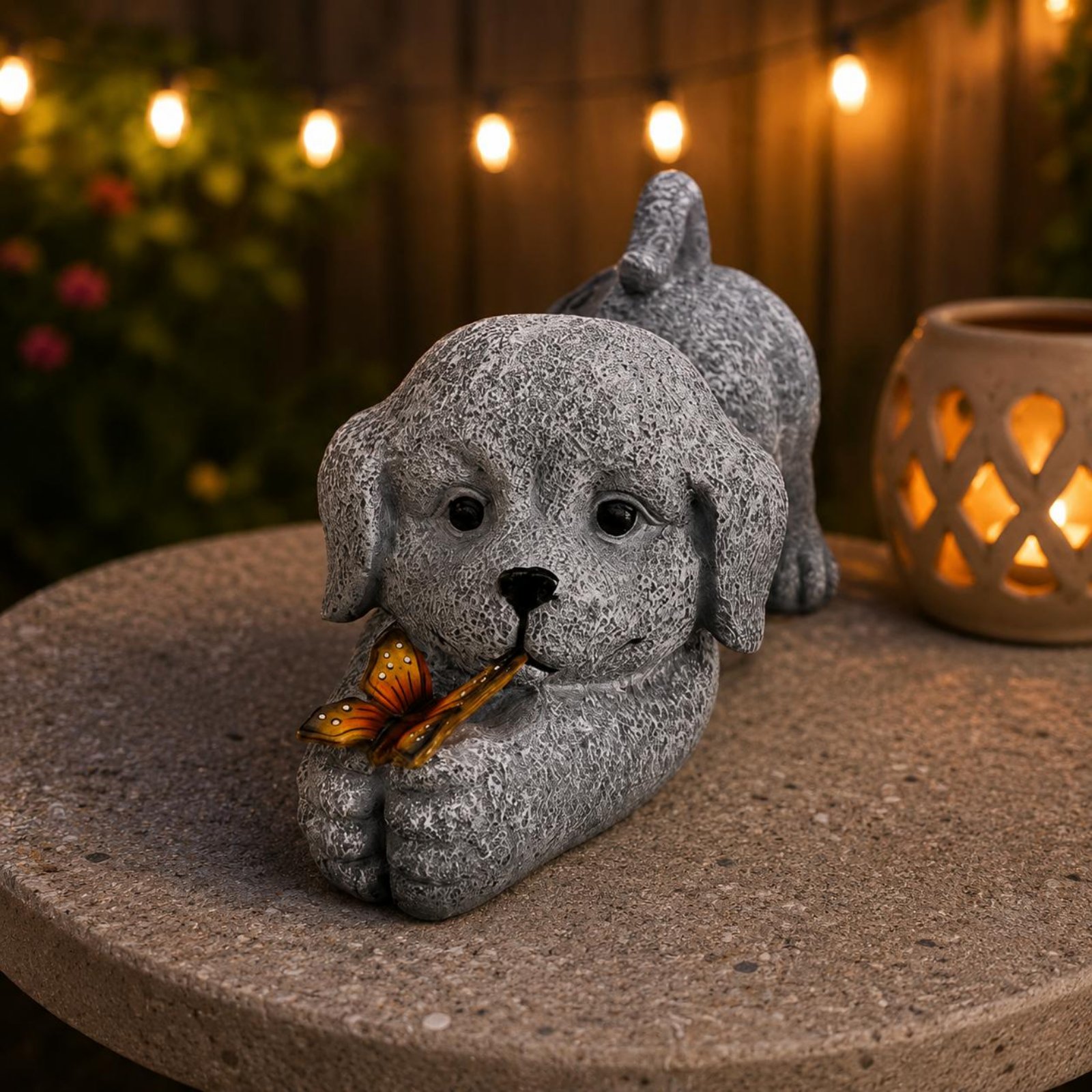 Solar Dog Statue Resin Craft S - Outdoor Lighting Wire review and price