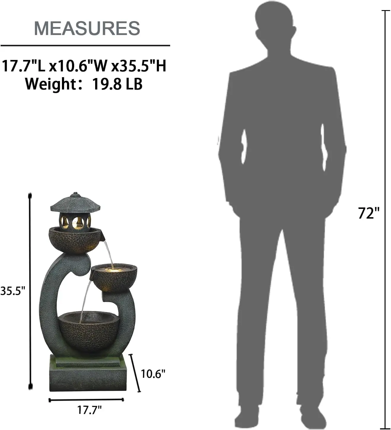 Water Fountain Outdoor Zen Fea - Outdoor Zen Lighting review and price