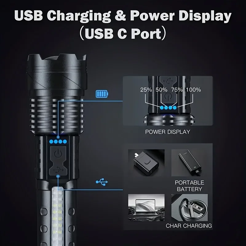 Powerful LED Flashlight Batter - Outdoor Lighting Usb review and price