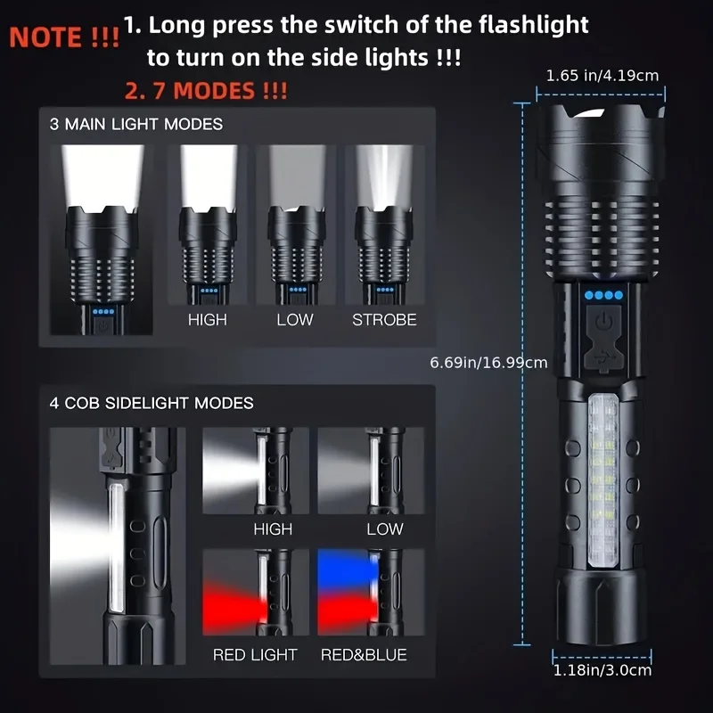 Powerful LED Flashlight Batter - Outdoor Lighting Usb review and price