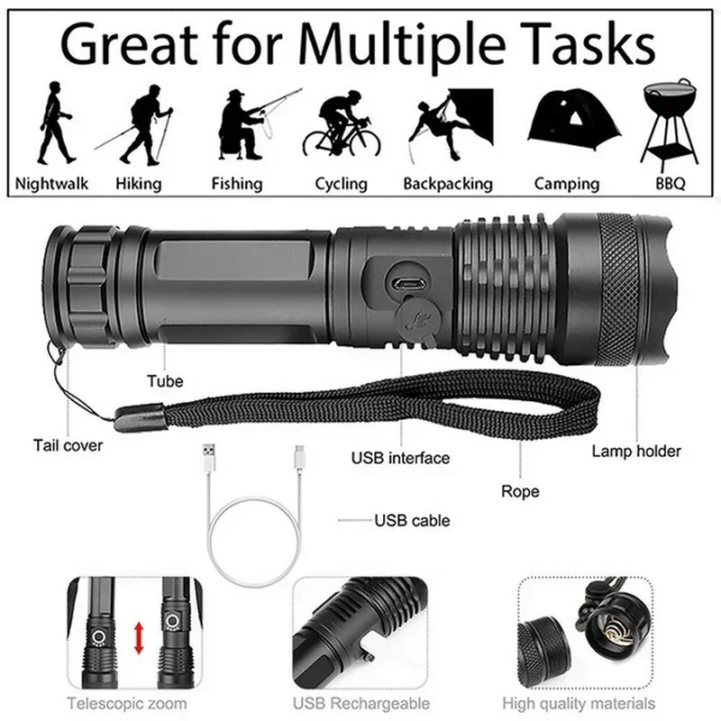 High Power XHP70 Led Flashligh - Outdoor Lighting Quality review and price